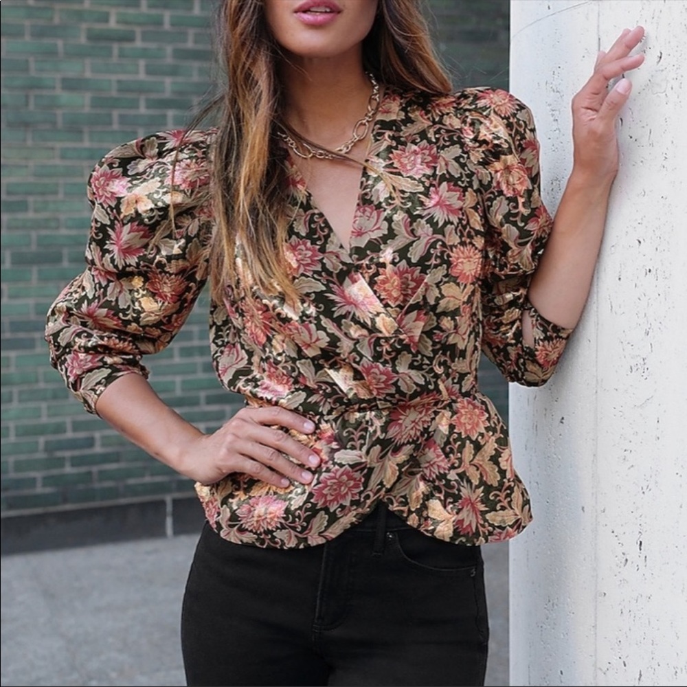 Express Metal Peplum Top